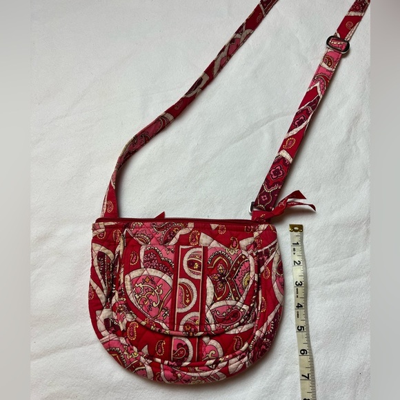 Vera Bradley Red Rosie Posie Crossbody Bag approx 7”x9” - Picture 9 of 9